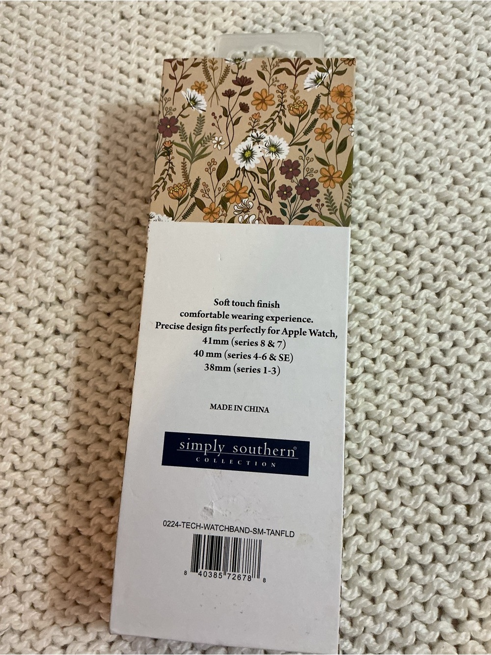 Simply Southern SIZE: SMALL Floral Apple Watch Band - Cream, Pink & Green - Picture 2 of 2